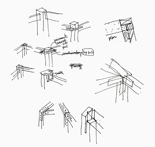 Wood joint connection sketches
