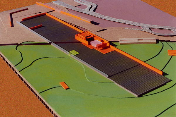 burial complex model, proposed cemetery across the US-Mexico border, Tijuana-San Diego