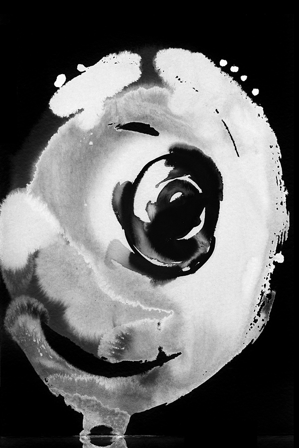 Drunk / The Eye - sumi ink painting illustration for poetry book