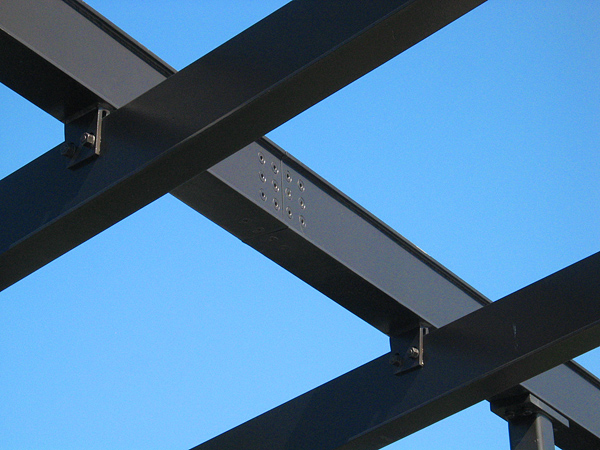 pergola, beam section connection and hung purlin connection, North End Parks, Downtown Boston