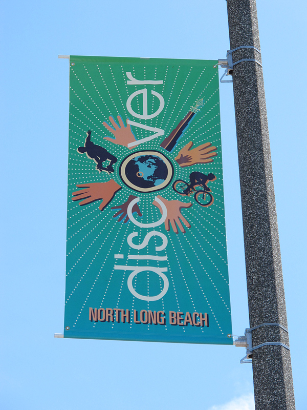 Discover North Long Beach Banner installed