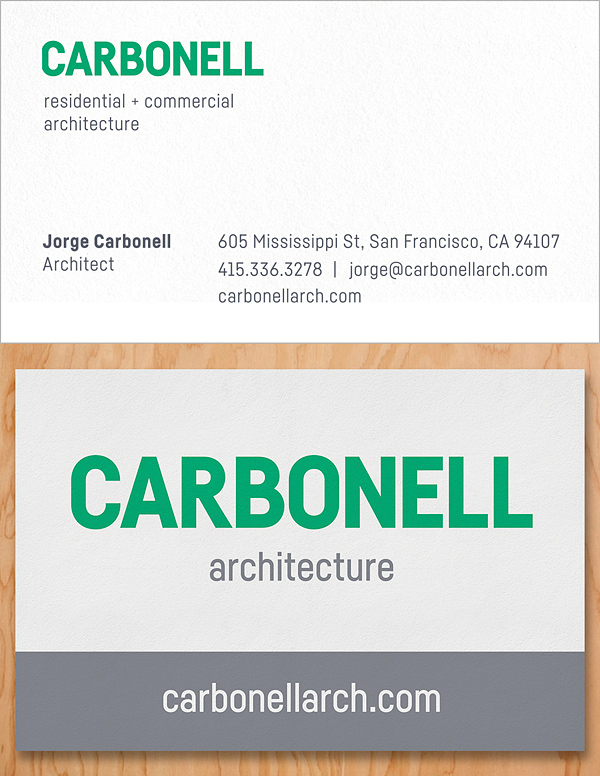 Business card and construction site sign design, Carbonell