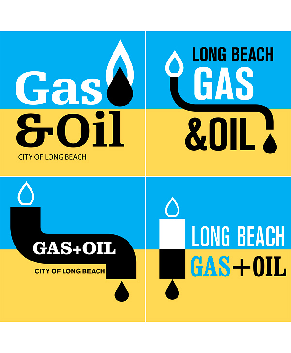 Logo redesign options, Long Beach Gas & Oil