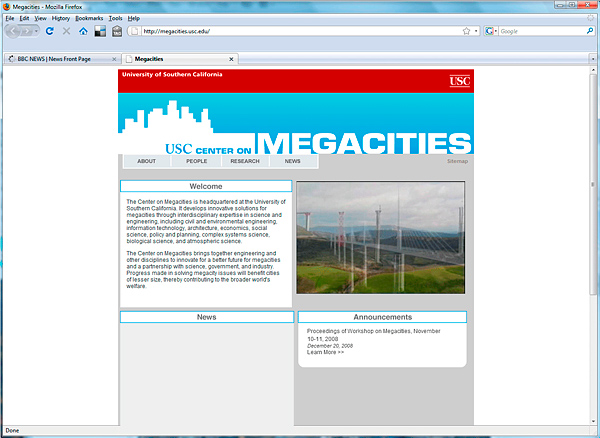 Logo/website header design, USC engineering Megacities program