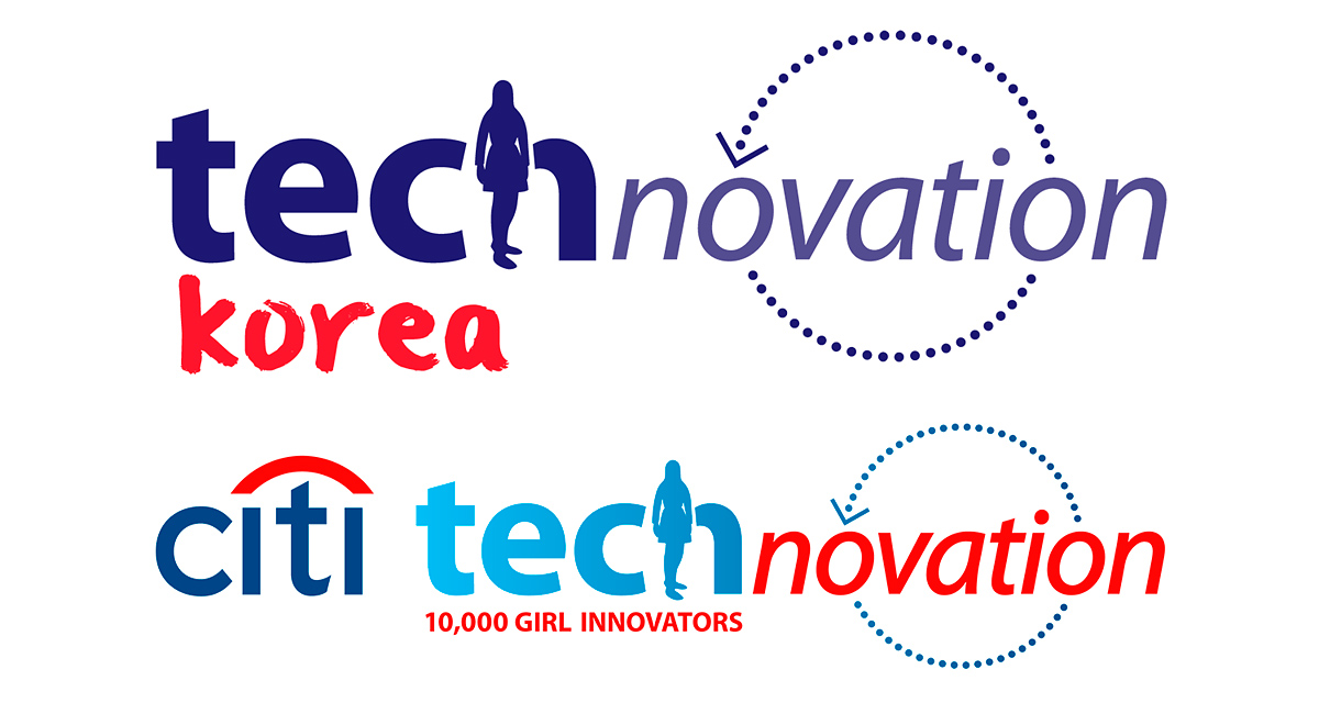 Iridescent's Technovation Challenge program logo, alone and combined with Citi (bank) in front