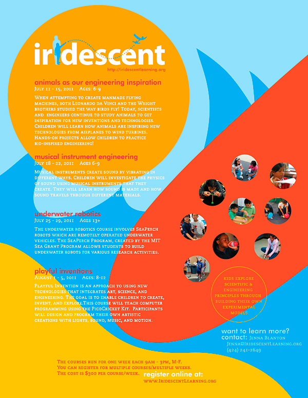 Iridescent, Summer of Science course mailer brochure