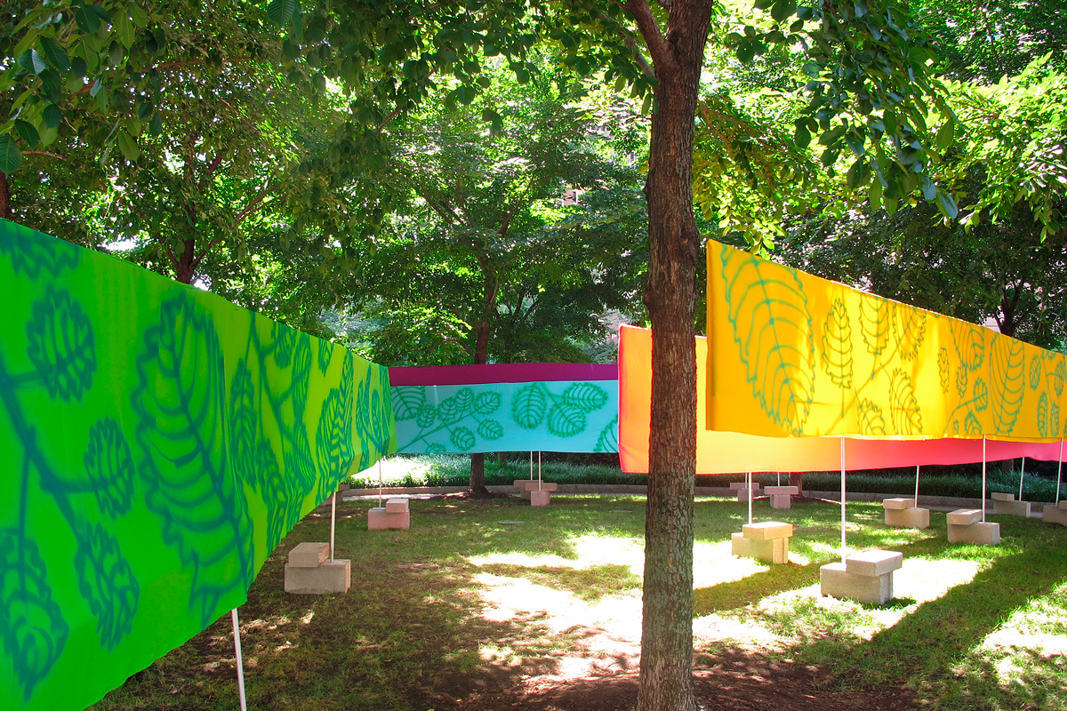 Ostrich immersive fabric installation, Wharf District Parks, Boston