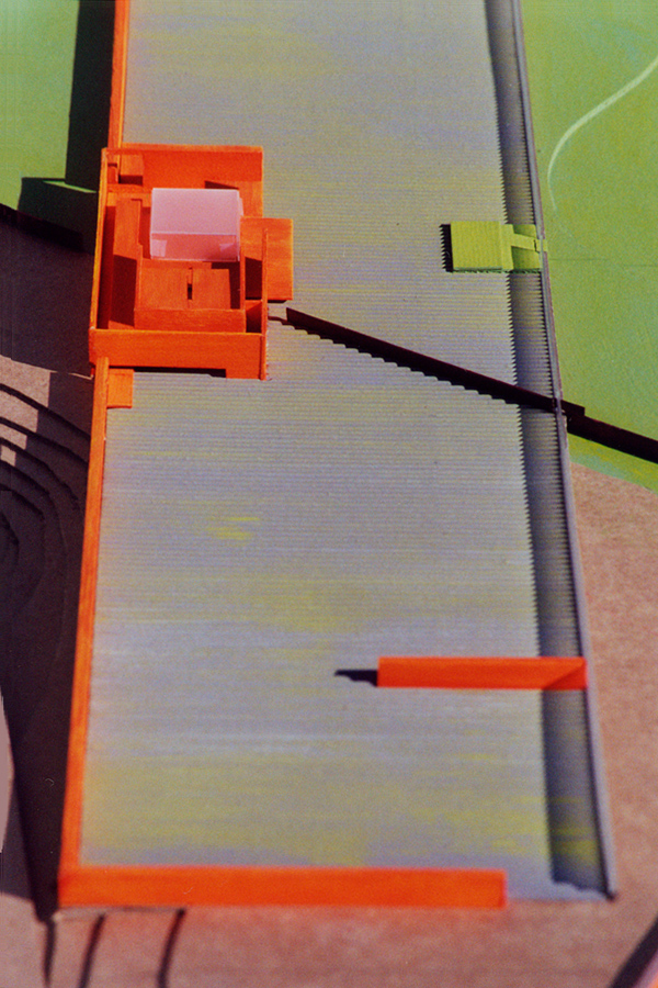 detail of model of proposed cemetery across the US-Mexico border, Tijuana-San Diego