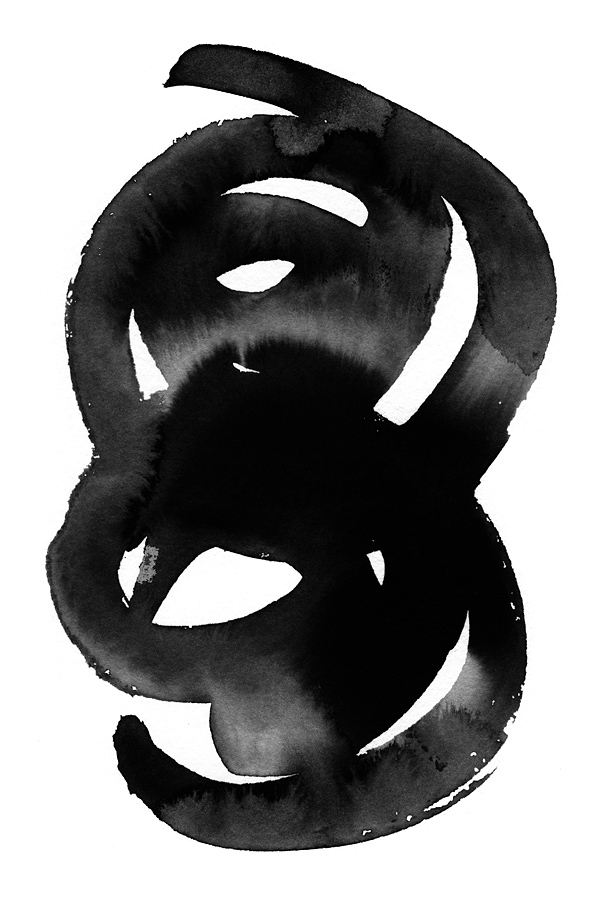 Round ’n Round - sumi ink painting illustration for poetry book