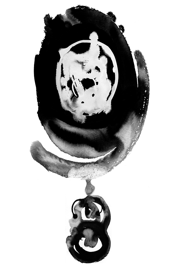 The Scream / A Charm - sumi ink painting illustration for poetry book